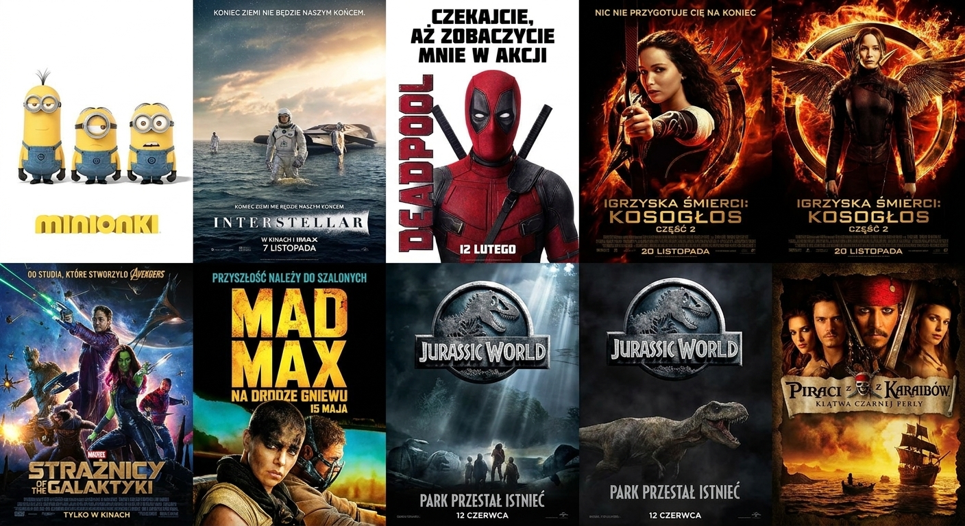 Kolaż plakatów filmowych