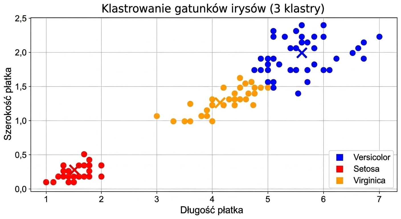klastrowanie iris z legendą