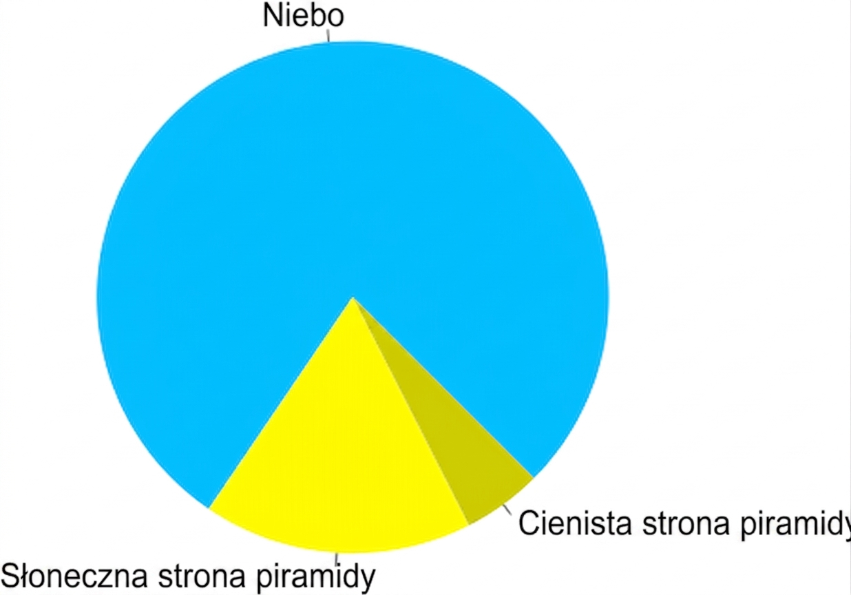 Wykres kołowy przedstawiający piramidę i niebo