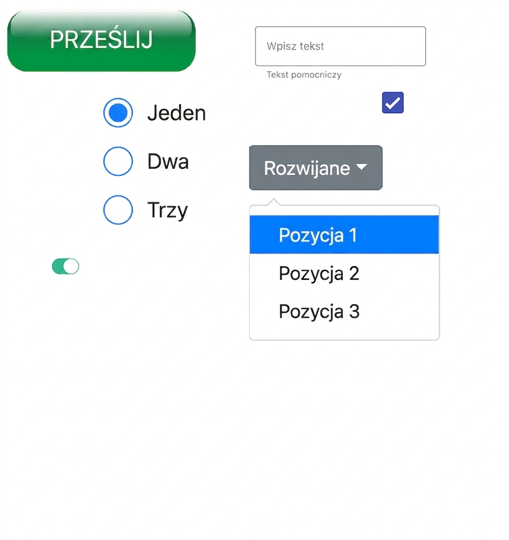 różne elementy GUI