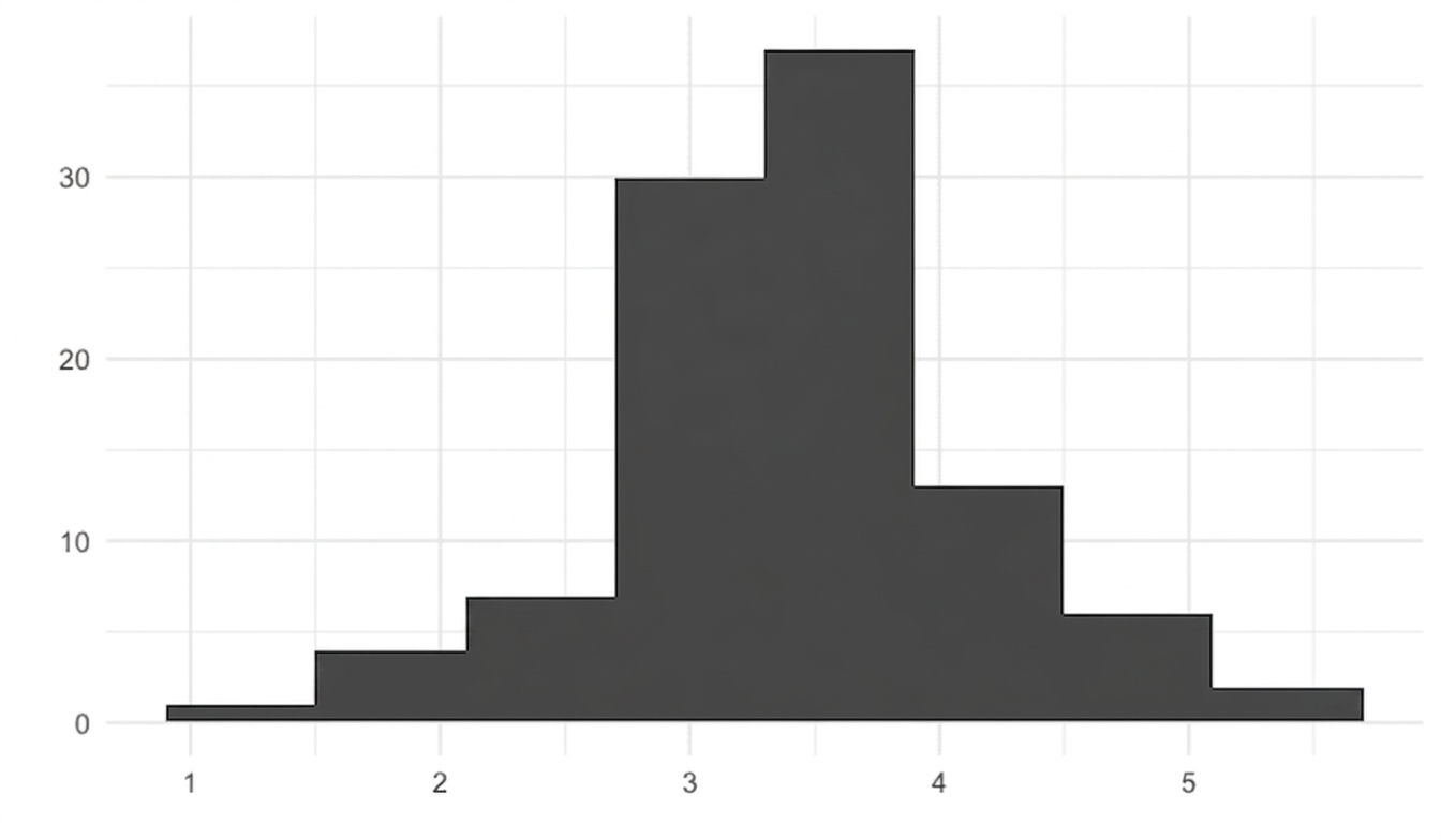 histogram 100 średnich z próby