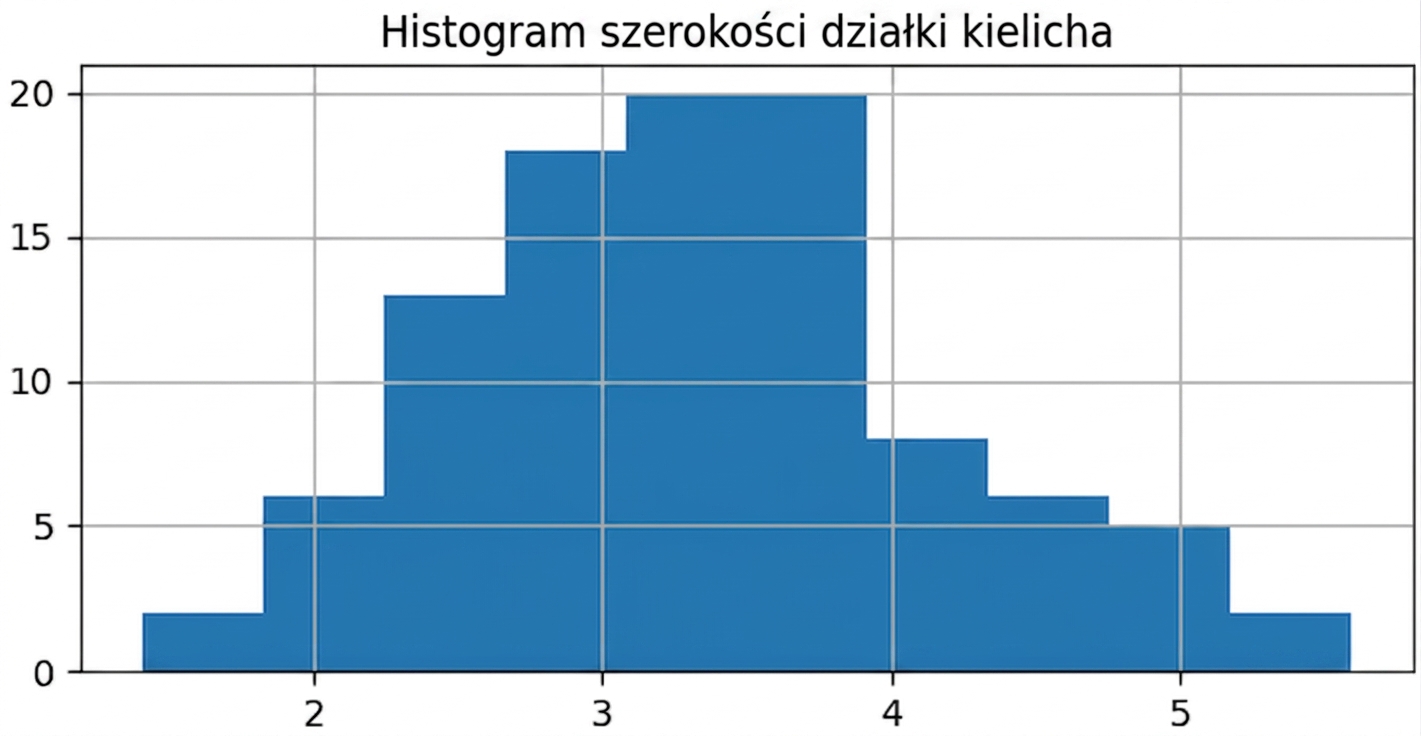 histogram 100 średnich z próby