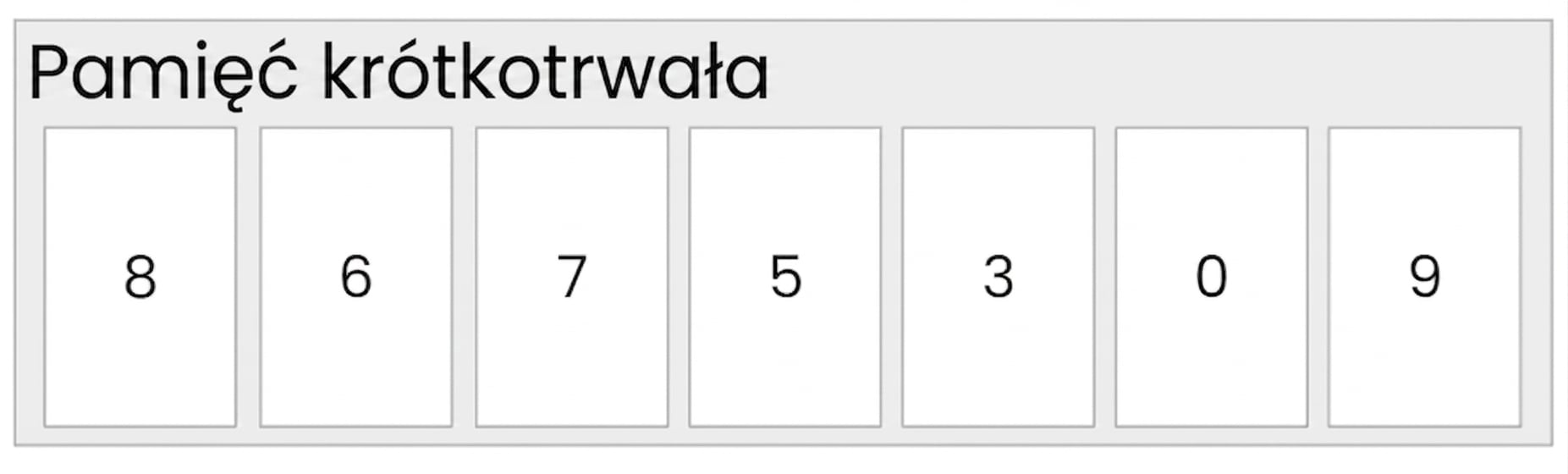Człowiek może przechować 7 (plus minus dwa) elementów w pamięci krótkotrwałej