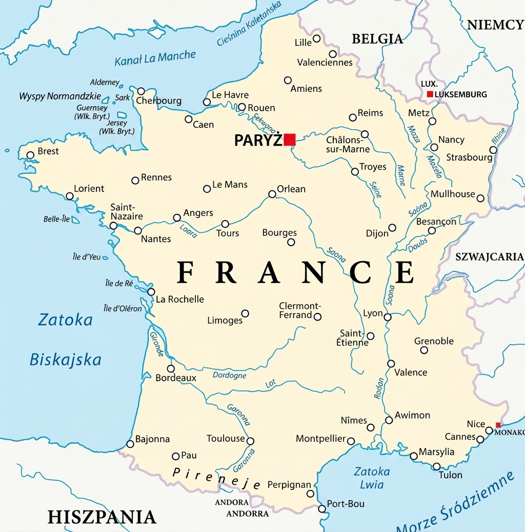 Mapa Francji.