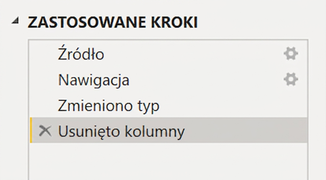 Zrzut ekranu ikony Zamknij i zastosuj w Power Query, która zamyka edytor i stosuje kroki transformacji do danych w Power BI.