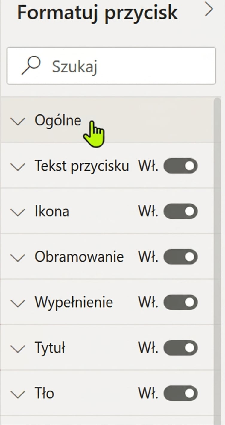 Przyciski mogą mieć jeden z czterech stanów