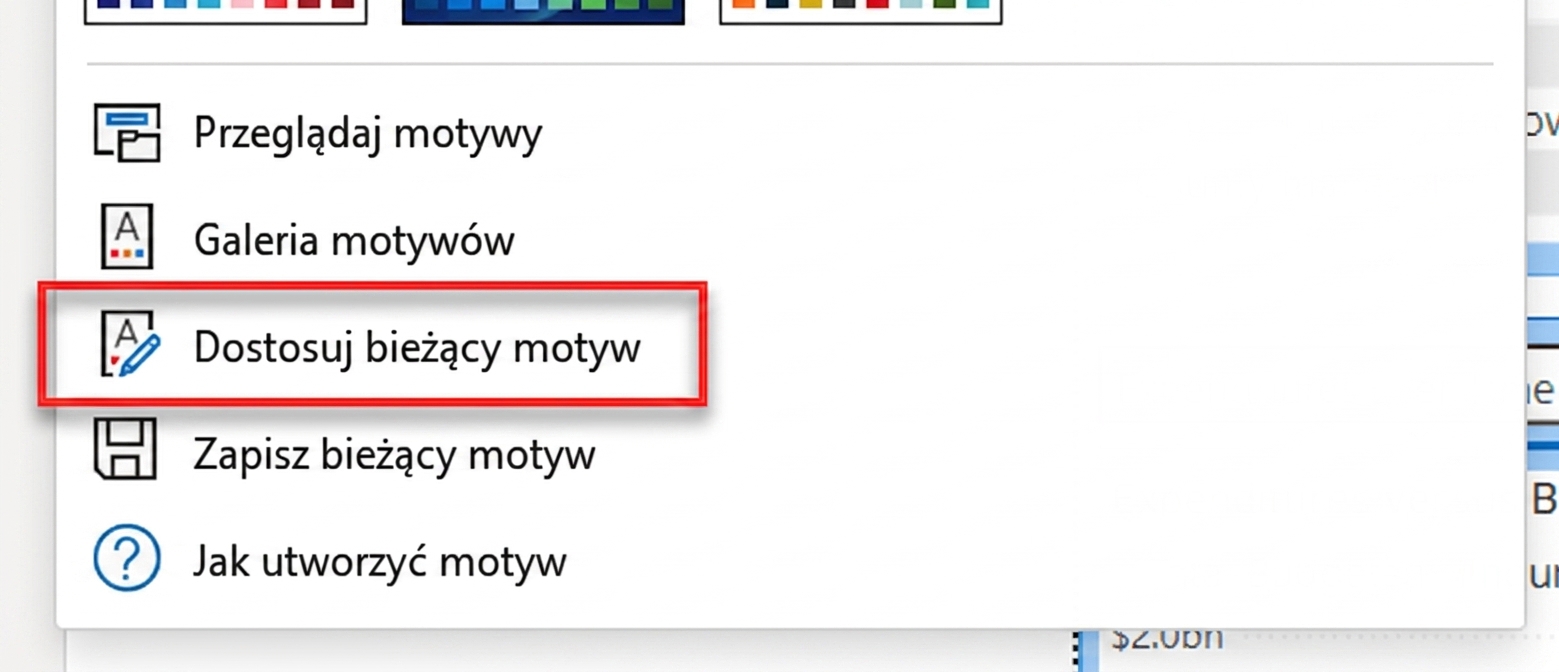 Dostosowywanie bieżącego motywu.
