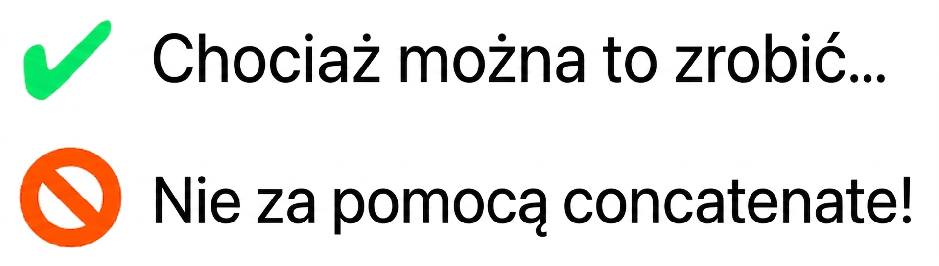 Grafika z informacją, że tej operacji nie można wykonać za pomocą np.concatenate()