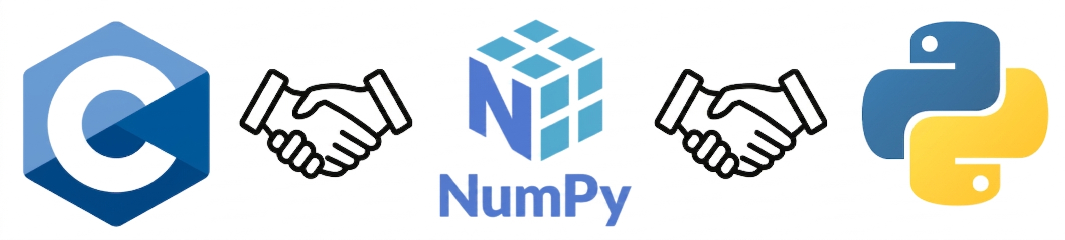 Logo NumPy, Pythona i C