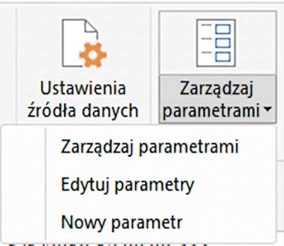 Menu parametrów