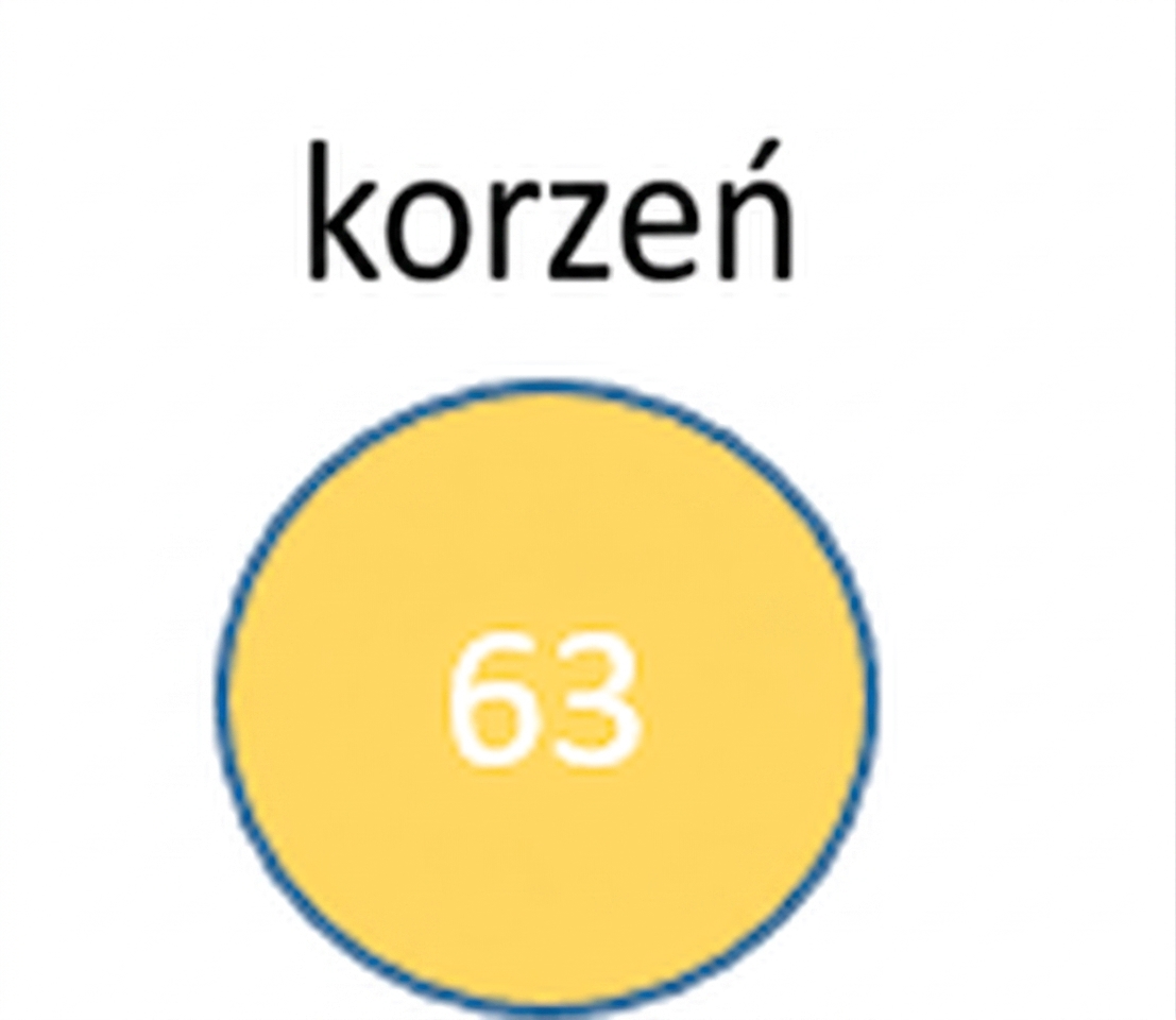 Graficzna reprezentacja nowego węzła, który stał się węzłem głównym.