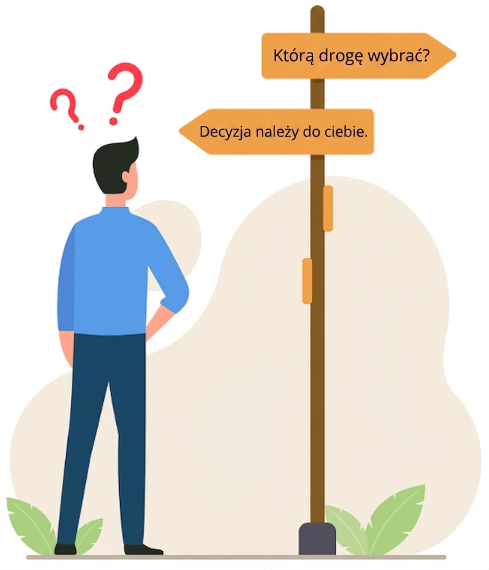 Mężczyzna podejmujący decyzję