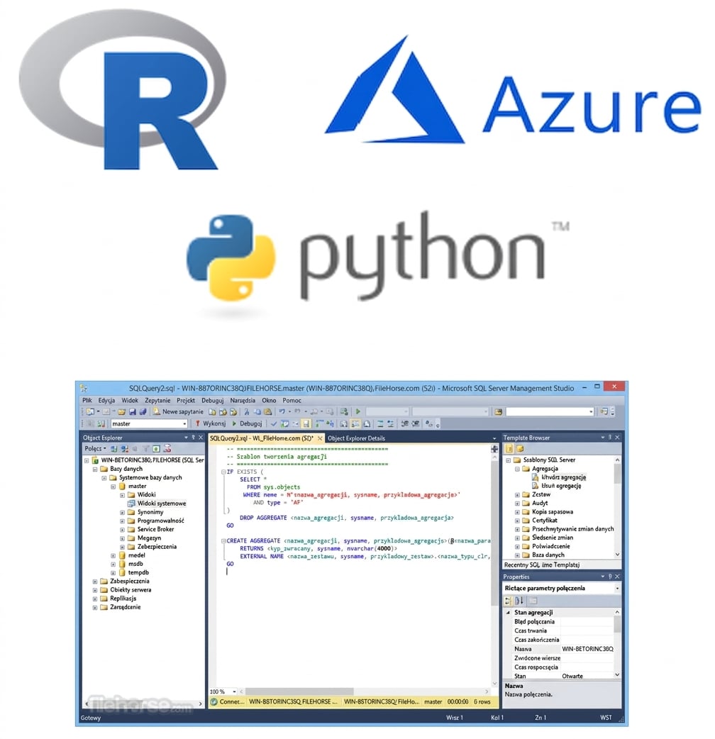 Logotypy R, Azure i Pythona