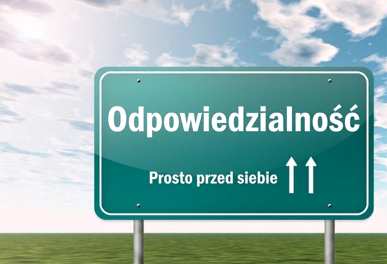 Znak drogowy z napisem "accountability ahead"
