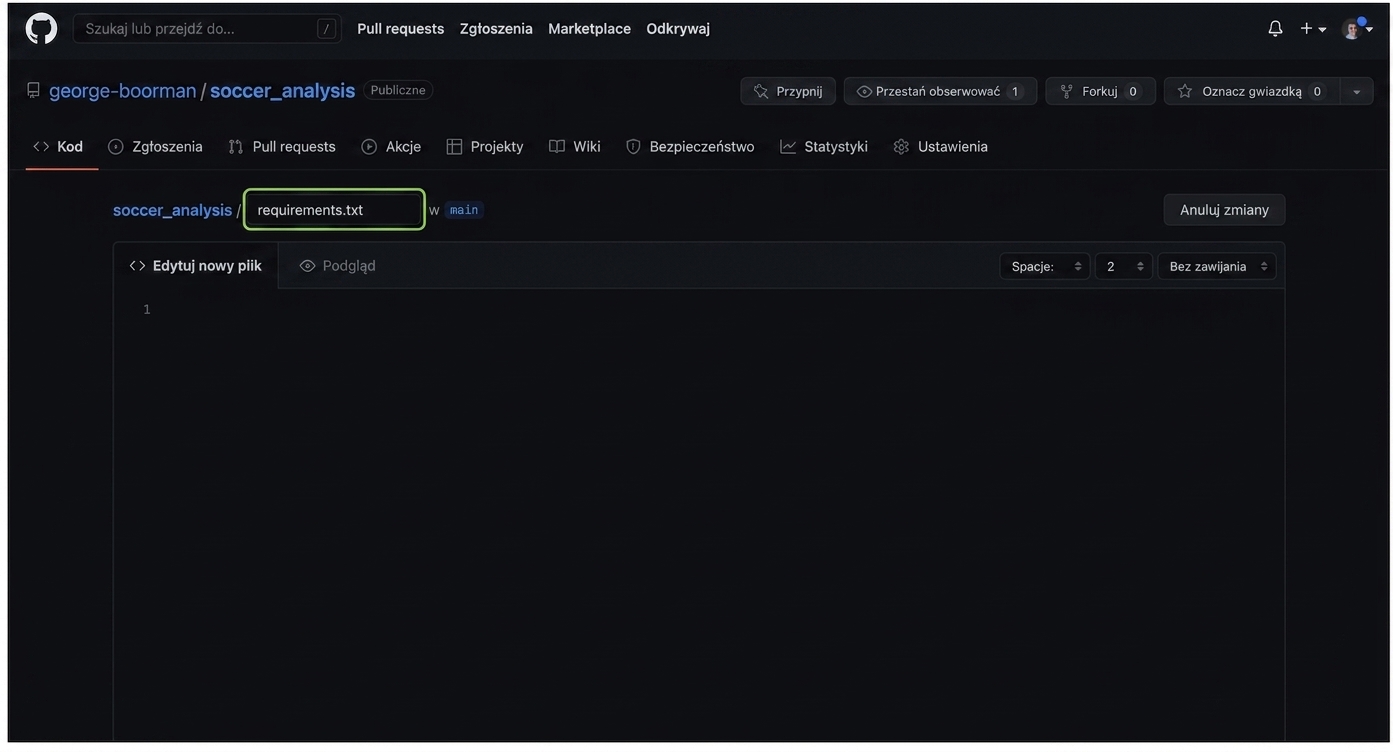 nadawanie plikowi nazwy requirements-dot-txt