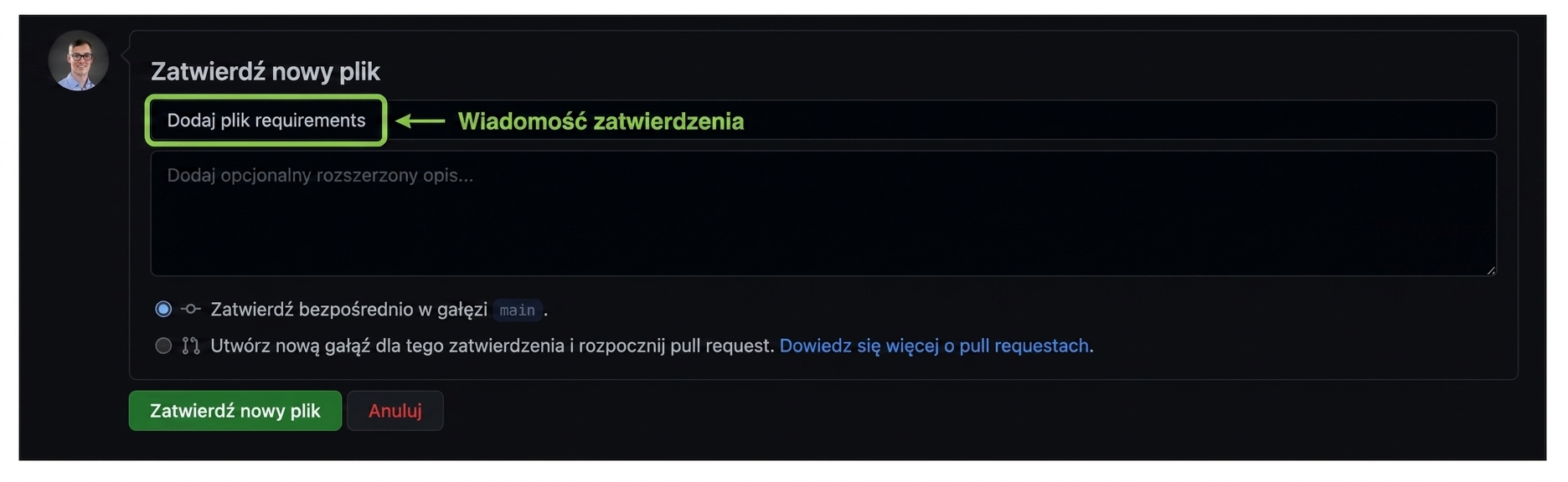 wiadomość commit: Add requirements file