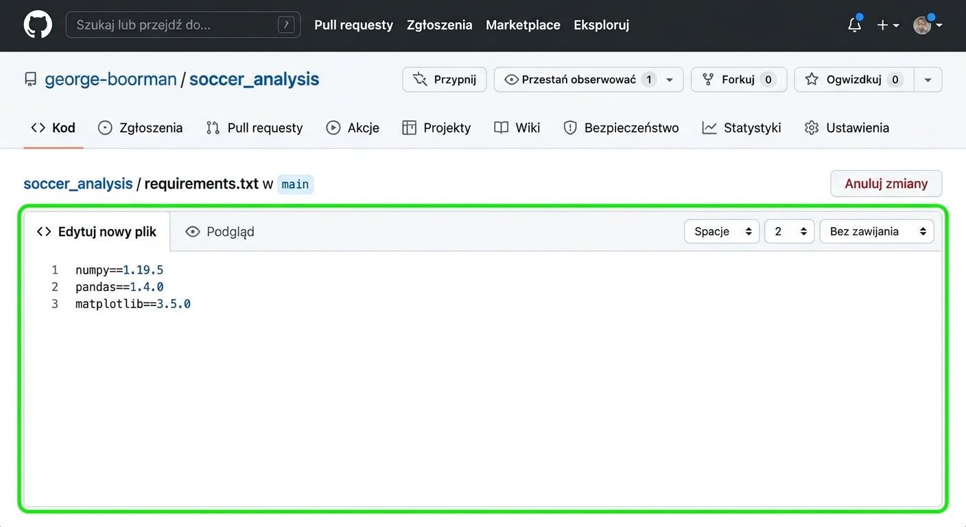 dodawanie pakietów Pythona do requirements-dot-txt