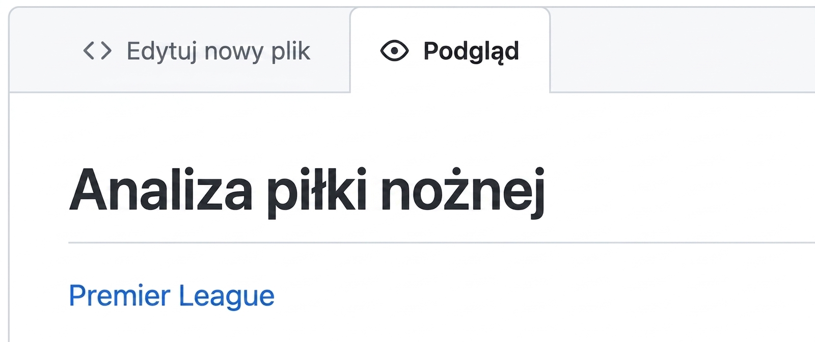 Widok podglądu pliku Markdown z hiperłączem