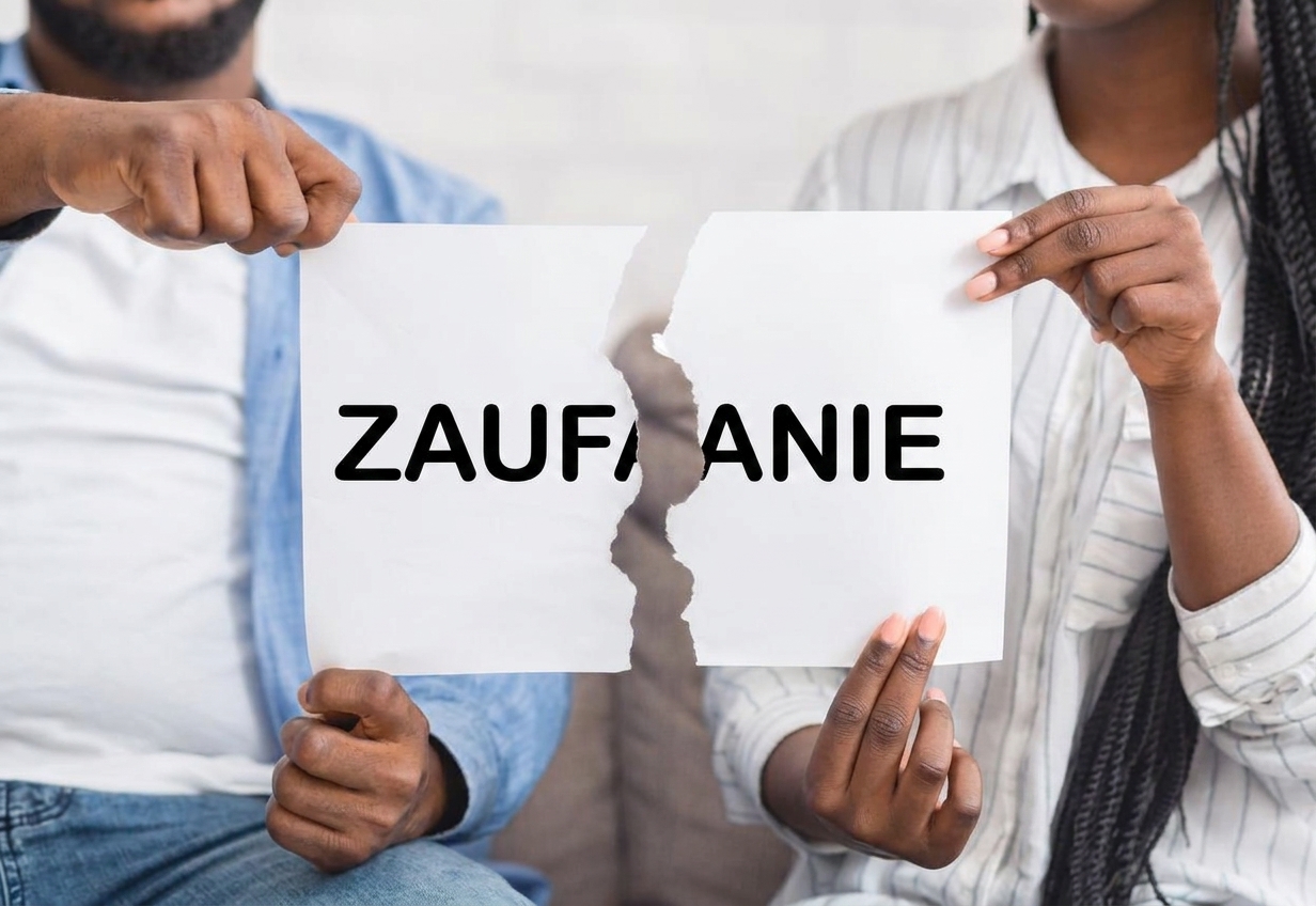 Rozrywanie papieru z napisem zaufanie