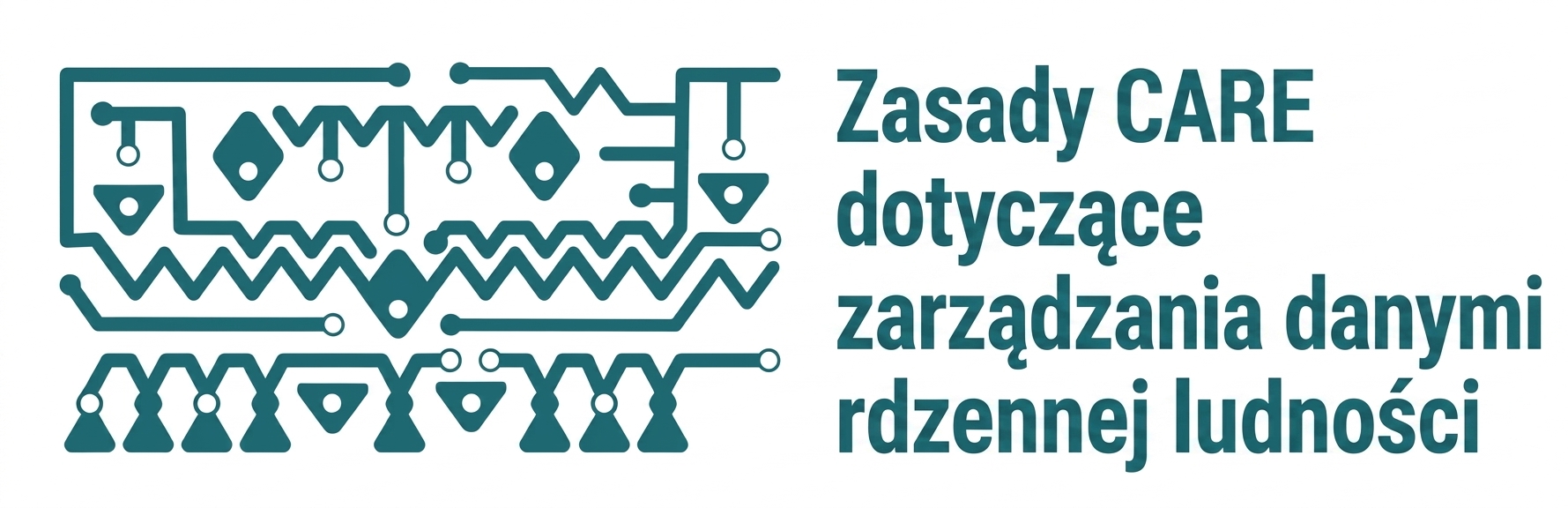 Logo zasad CARE dotyczących zarządzania danymi ludności rdzennej.