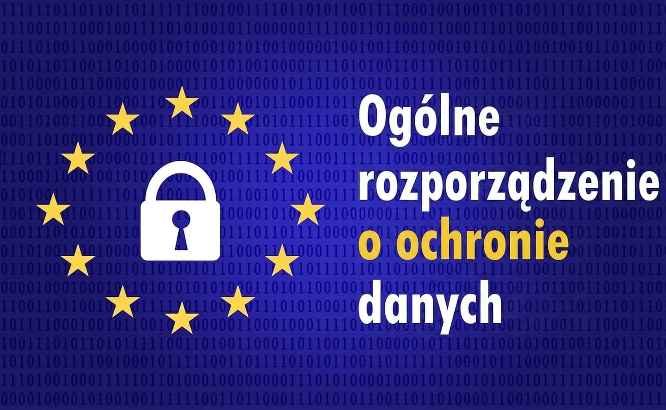 Flaga UE z akronimem GDPR: General Data Protection Regulation.