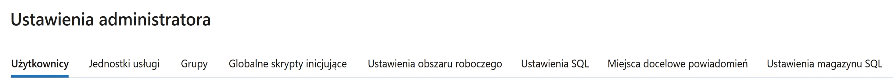 Ustawienia administratora obszaru roboczego