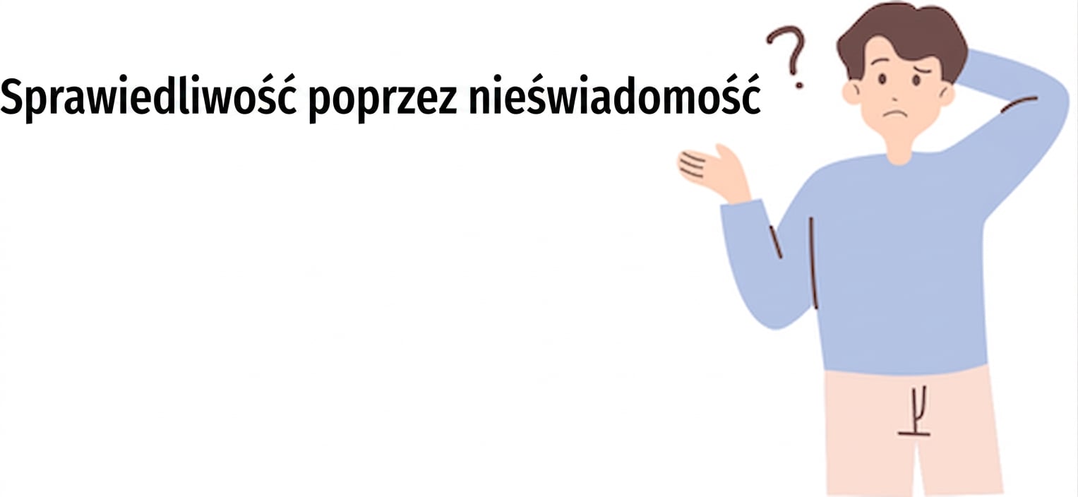 Osoba próbująca pojąć ideę „sprawiedliwości przez niewiedzę".