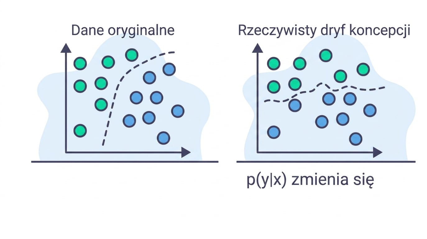 Zmiana zależności w danych.