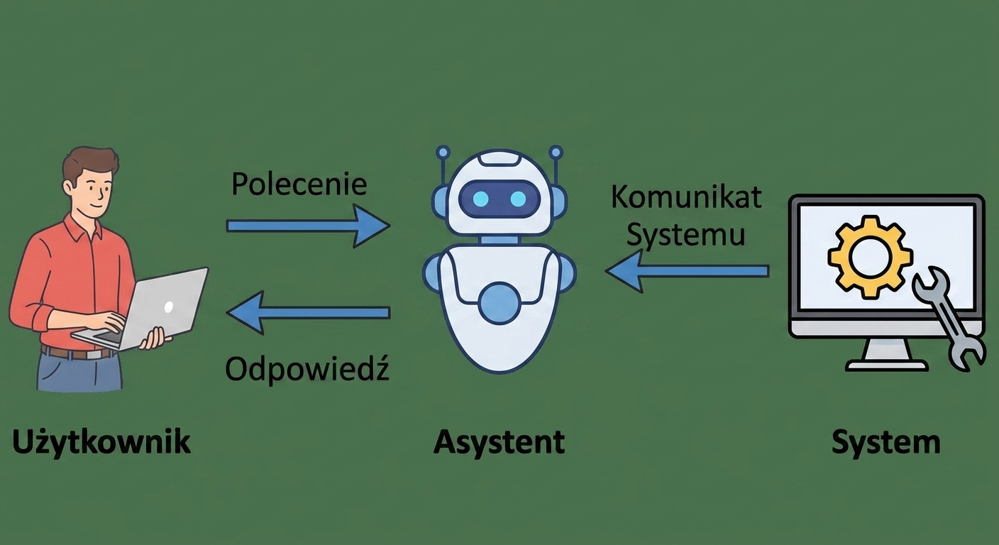 Image showing the three roles of a message and the communication between them.