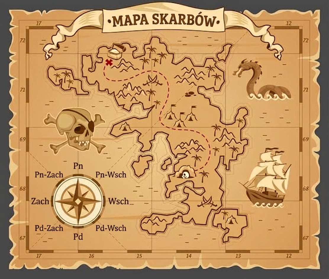Ilustracja mapy skarbów
