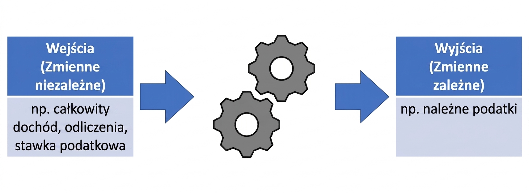 Diagram przedstawiający dane wejściowe modelu i jego wyniki