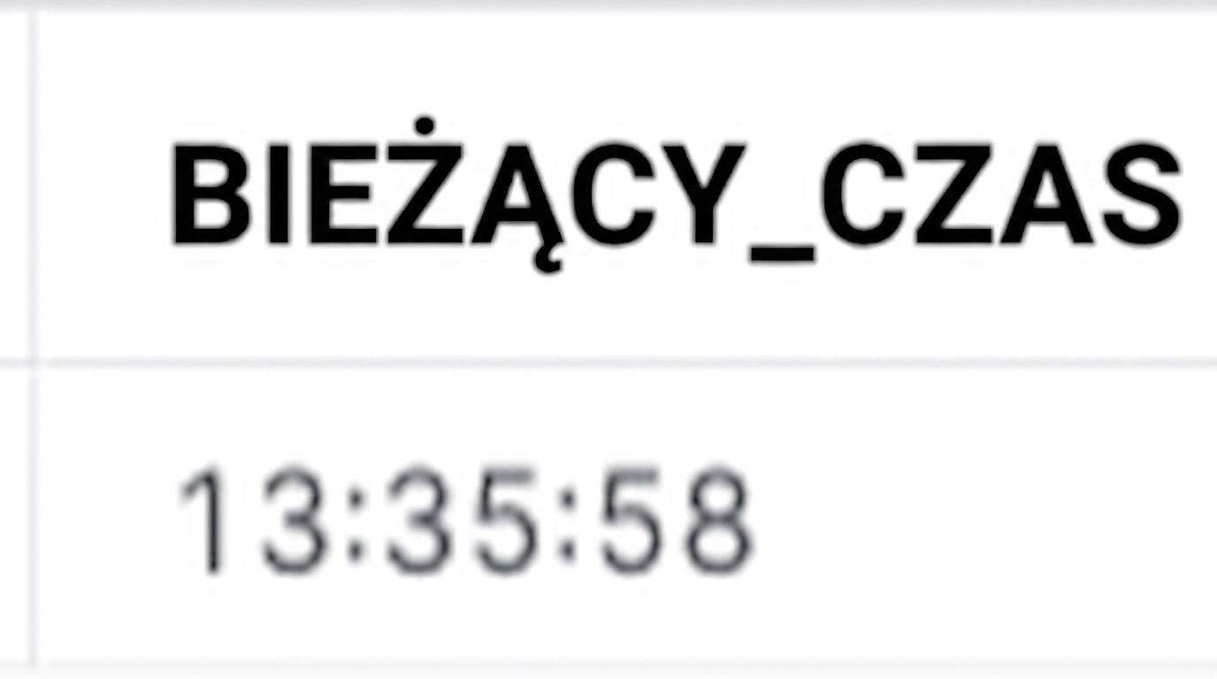 Wynik CURRENT_TIME