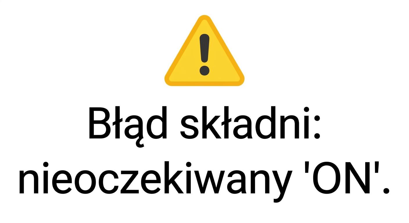 Obraz błędu składni