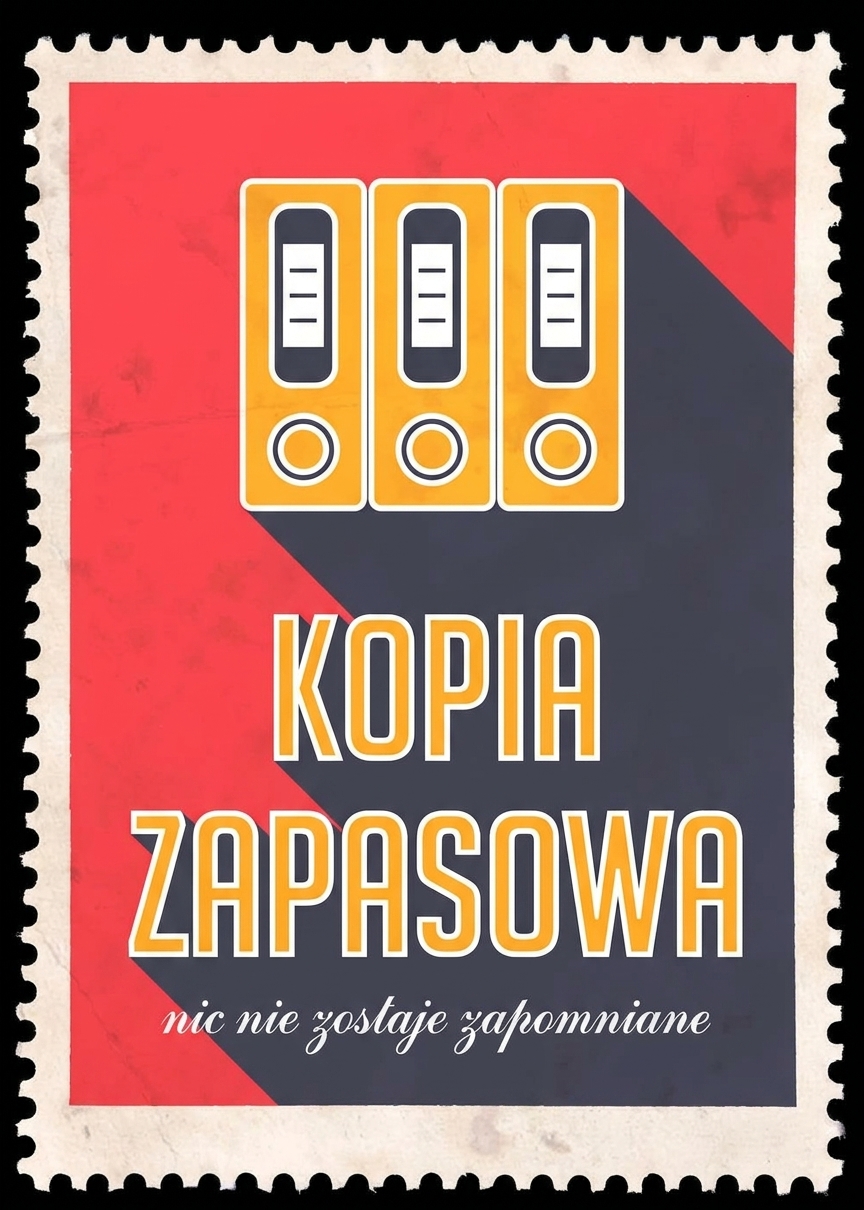 Grafika stempla z napisem kopia zapasowa i dyskami twardymi
