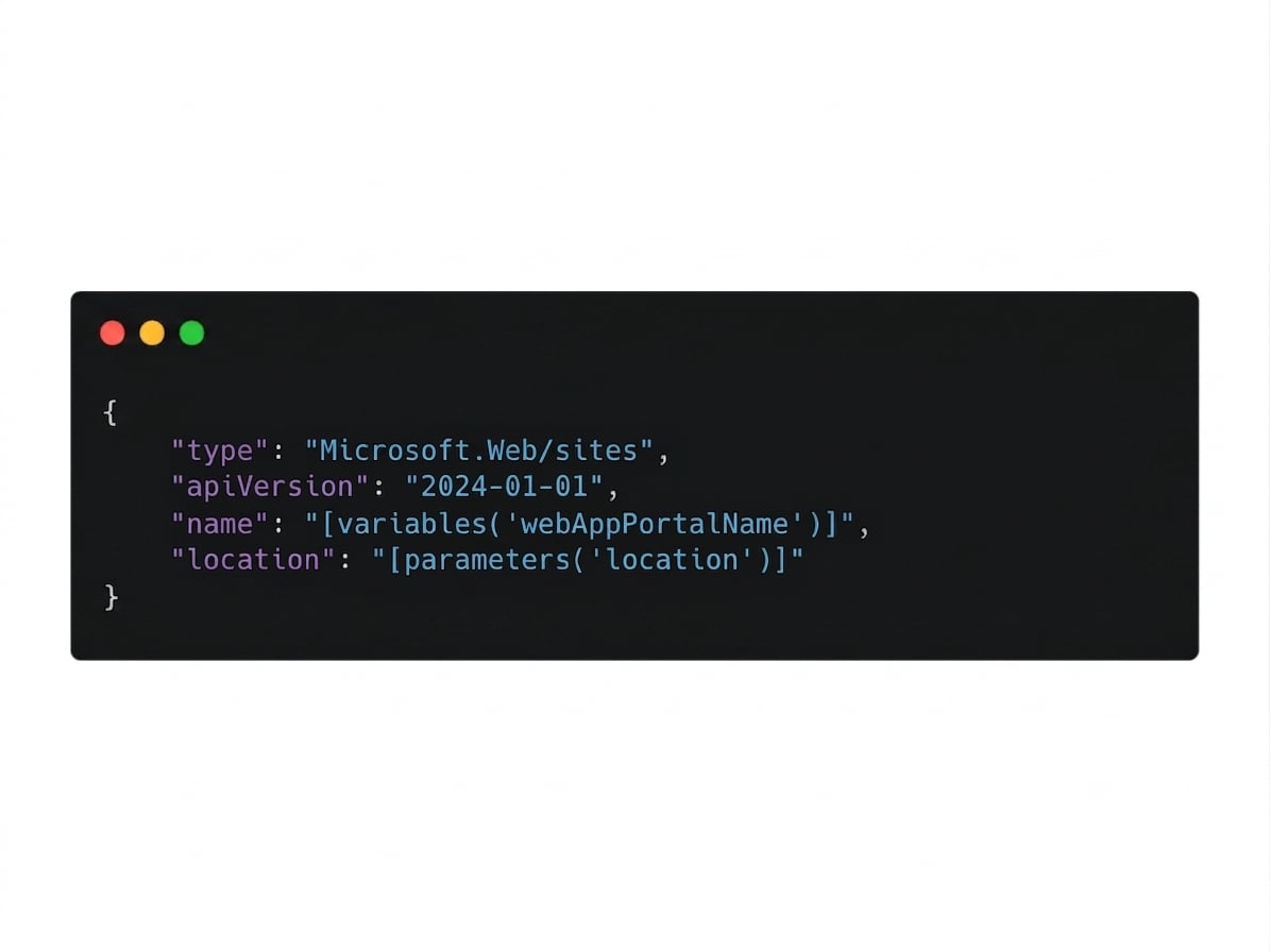 Przykładowy format JSON z czterema właściwościami