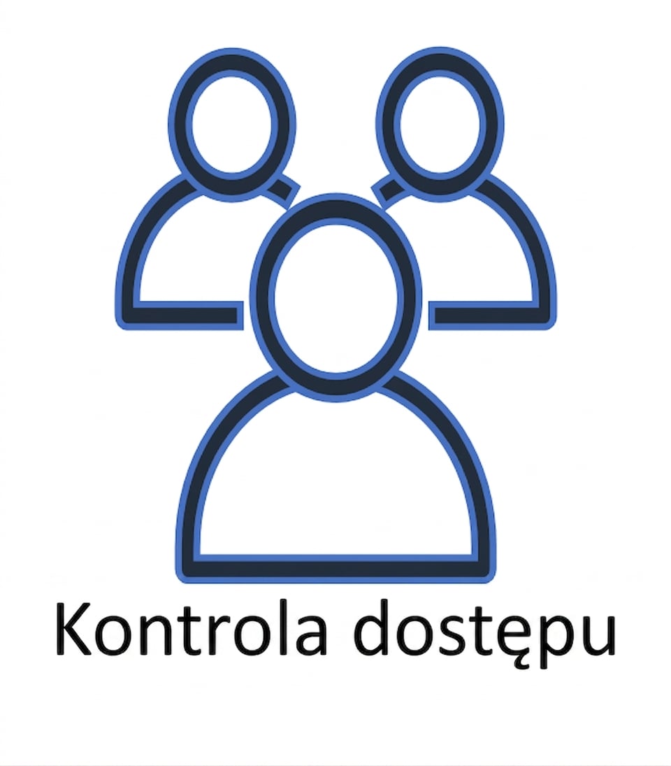 Grafika z ludźmi i napisem kontrola dostępu
