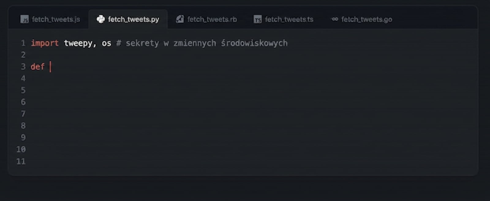 Przykład działania GitHub Copilot