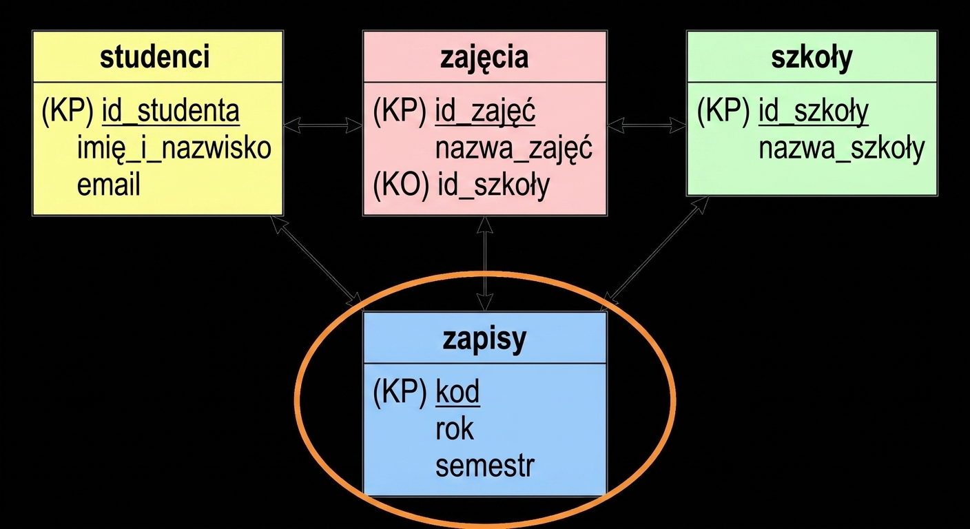 Model uczelni z nową encją zapisów