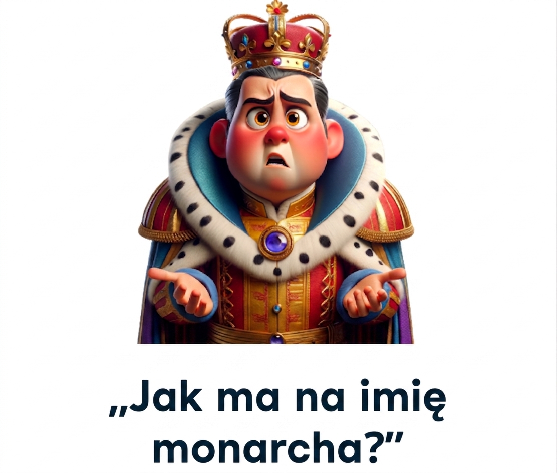 Zdezorientowany monarcha z pytaniem „jak nazywa się monarcha"
