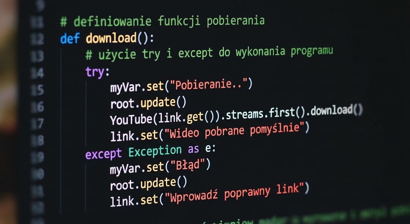 Kod Pythona wyświetlony na ekranie