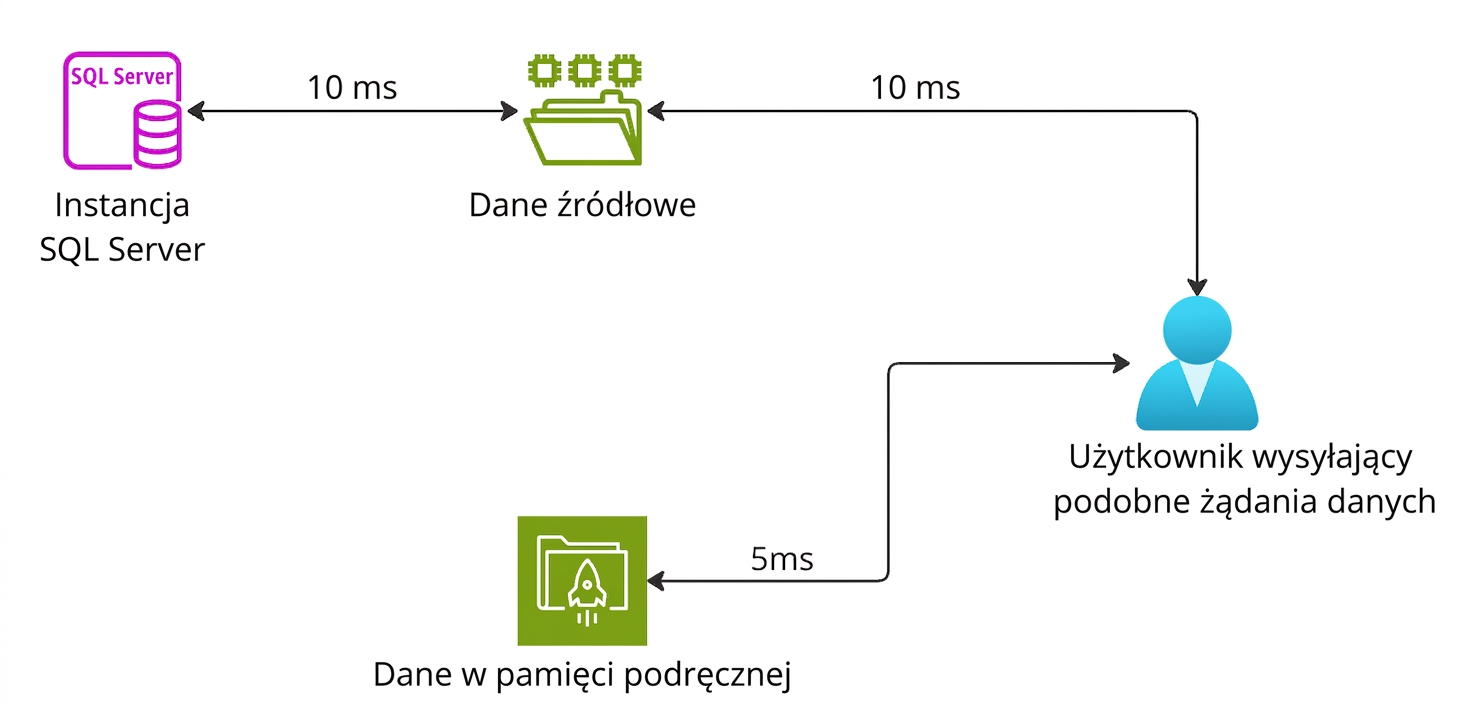 Diagram architektoniczny wyjaśniający działanie usług cache storage.