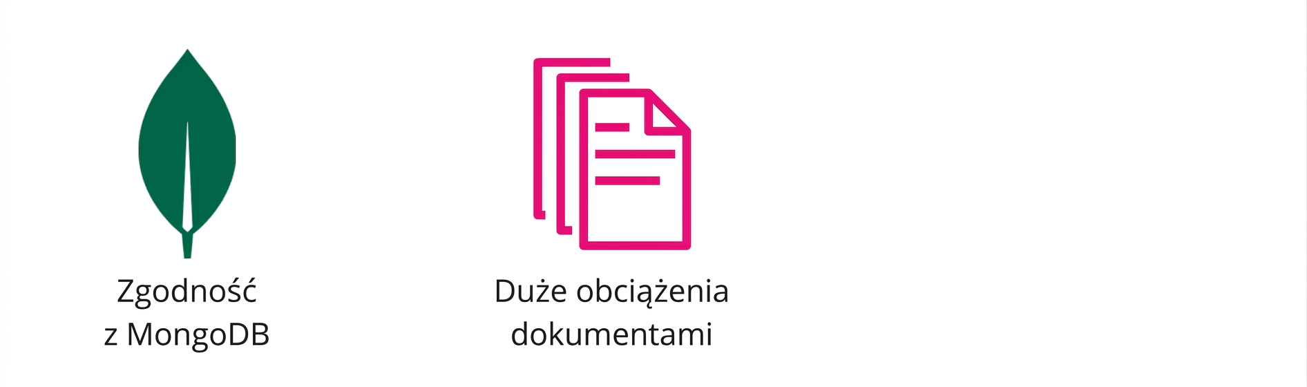 Ikony MongoDB i dużych obciążeń dokumentowych.