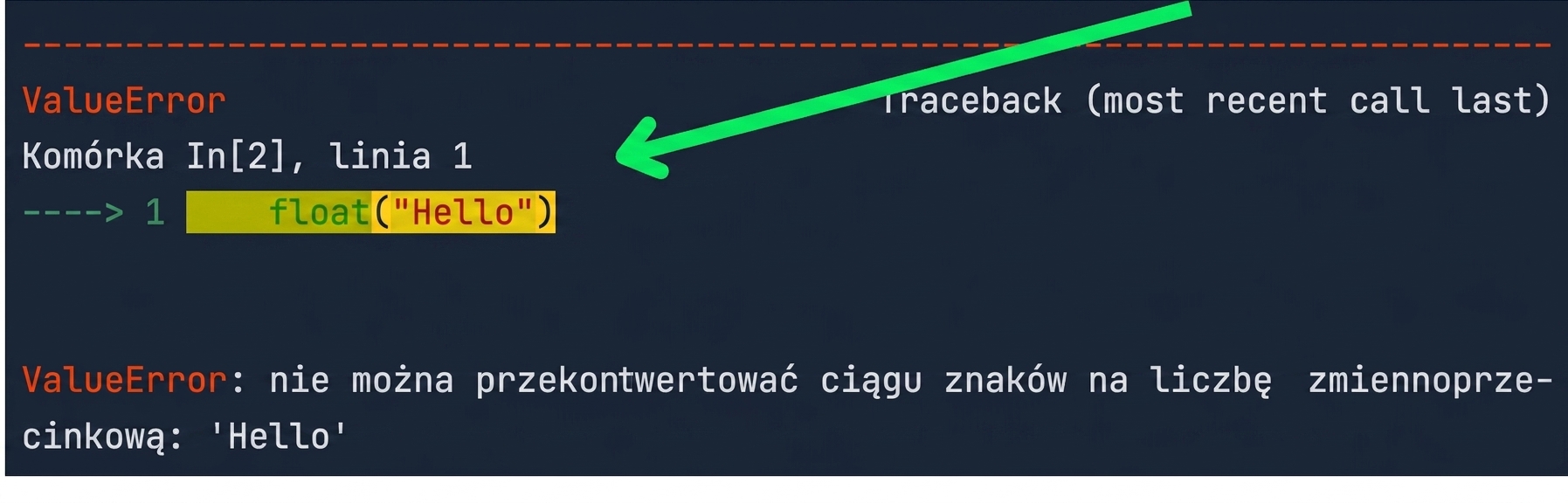 Komunikat traceback