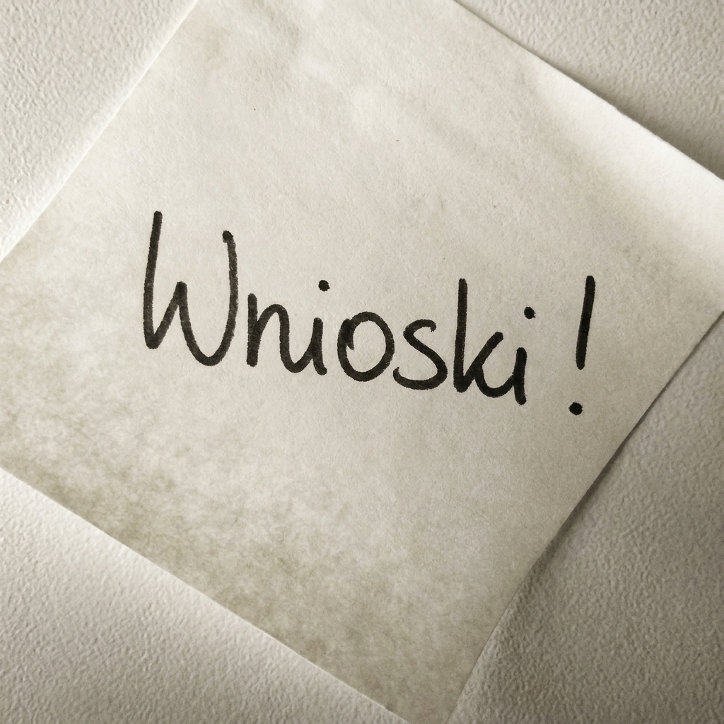 Karteczka samoprzylepna z napisem „wnioski"