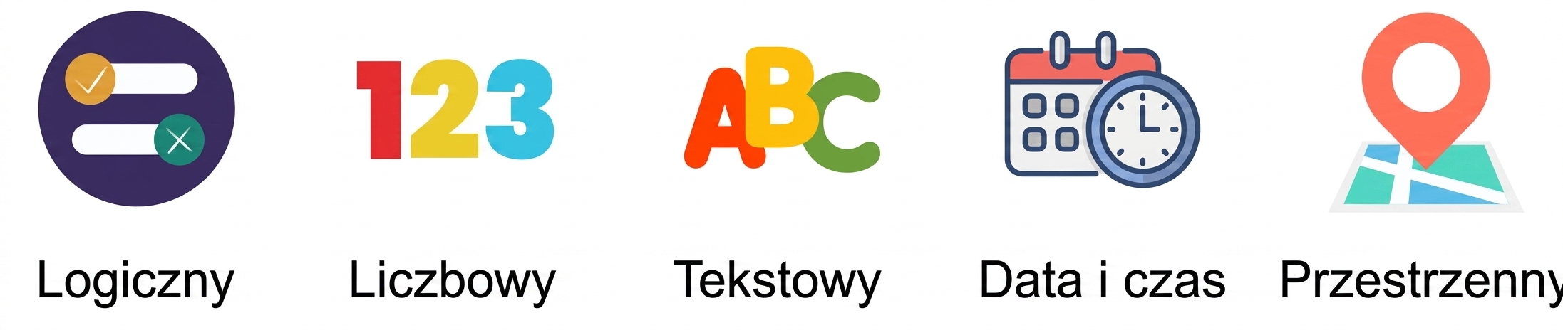 Obrazy typów danych z widocznym tylko tekstem Boolean
