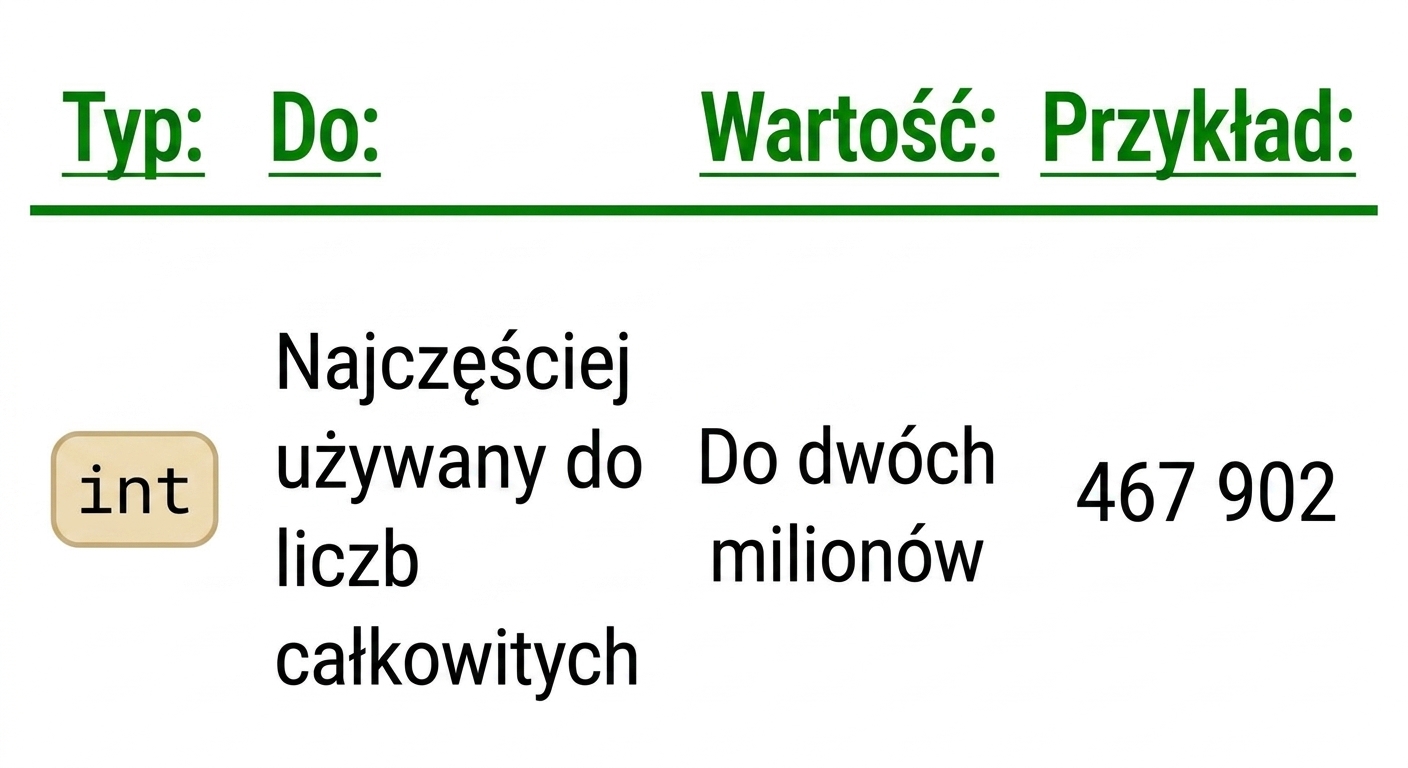 int przechowuje liczby całkowite do dwóch milionów