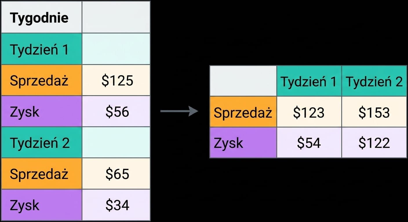 Przykład zagnieżdżonej tabeli i jej przekształcenia