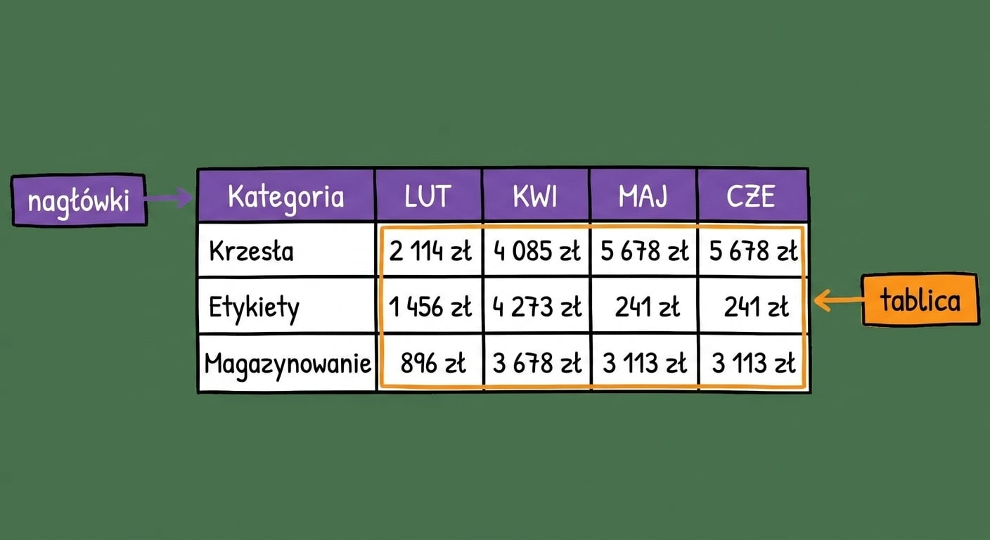 Przykład tablicy