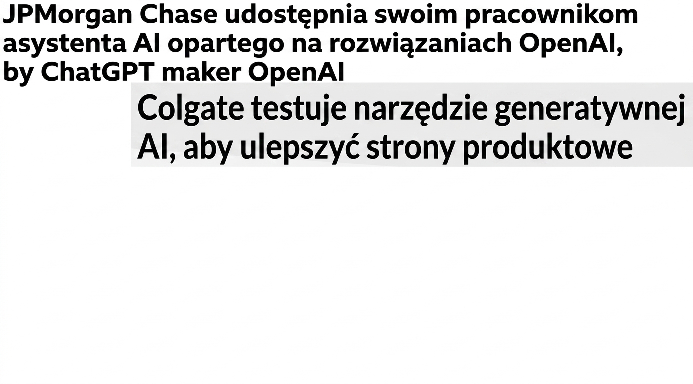 Nagłówki prasowe o firmach wdrażających modele GPT