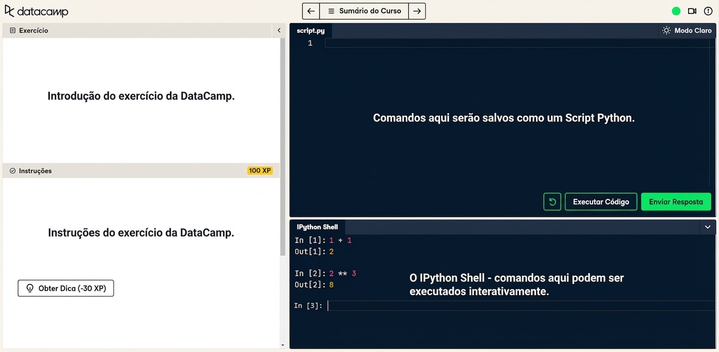 Captura de tela do DataCamp